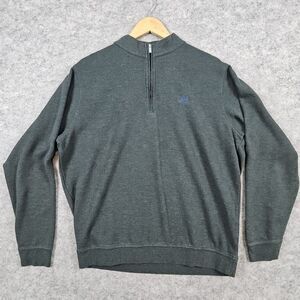 Peter Millar Men's Quarter Zip Size L‎ Green Crown Comfort Pullover Embroidered